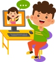 پیش‌نمایش فایل boy-doing-video-call-on-computer-9313248 از پک کودکان کوچک در حال استفاده از دستگاه‌های تکنولوژی