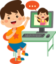 پیش‌نمایش فایل boy-talking-on-video-call-9313244 از پک کودکان کوچک در حال استفاده از دستگاه‌های تکنولوژی