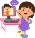 پیش‌نمایش فایل girl-use-computer-for-video-call-9313272 از پک کودکان کوچک در حال استفاده از دستگاه‌های تکنولوژی