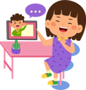 پیش‌نمایش فایل girl-use-graphic-tablet-doing-video-call-9313280 از پک کودکان کوچک در حال استفاده از دستگاه‌های تکنولوژی