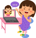 پیش‌نمایش فایل kid-girl-use-laptop-doing-video-call-9313288 از پک کودکان کوچک در حال استفاده از دستگاه‌های تکنولوژی