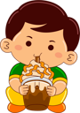 پیش‌نمایش فایل boy-drinking-iced-caramel-frappucino-9383459 از پک پسر در حال نوشیدن