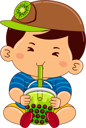 پیش‌نمایش فایل boy-drinking-iced-kiwi-bubble-tea-9383462 از پک پسر در حال نوشیدن