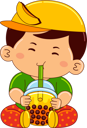 پیش‌نمایش فایل boy-drinking-iced-peach-bubble-tea-9383466 از پک پسر در حال نوشیدن