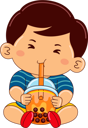 پیش‌نمایش فایل boy-drinking-iced-thai-bubble-tea-9383468 از پک پسر در حال نوشیدن
