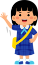پیش‌نمایش فایل girl-student-saying-hello-9455518 از پک دانش آموز دختر با لباس مدرسه