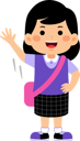 پیش‌نمایش فایل girl-student-waiving-hand-9455502 از پک دانش آموز دختر با لباس مدرسه