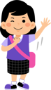 پیش‌نمایش فایل girl-student-waiving-hand-9455514 از پک دانش آموز دختر با لباس مدرسه