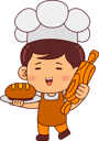 پیش‌نمایش فایل cute-baker-boy-with-bread-10288833 از پک نانوا ناز