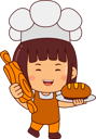 پیش‌نمایش فایل cute-baker-girl-with-bread-10288840 از پک نانوا ناز