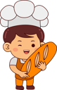 پیش‌نمایش فایل cute-baker-with-bread-10288836 از پک نانوا ناز
