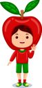 پیش‌نمایش فایل boy-in-apple-costume-10688746 از پک شخصیت پسر بچه میوه ای