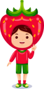 پیش‌نمایش فایل boy-in-strawberry-costume-10688760 از پک شخصیت پسر بچه میوه ای