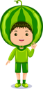 پیش‌نمایش فایل boy-in-watermelon-costume-10688761 از پک شخصیت پسر بچه میوه ای