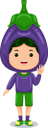 پیش‌نمایش فایل boy-in-aubergine-costume-10688557 از پک شخصیت پسر بچه سبزی ای