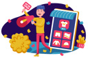پیش‌نمایش فایل shop-owner-announcing-store-opening-3249536 از پک خرید