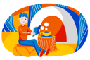 پیش‌نمایش فایل boy-reading-book-while-camping-3249689 از پک تعطیلات