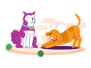 پیش‌نمایش فایل dogs-playing-with-woolen-ball-5009026 از پک حیوانات خانگی