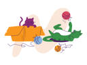 پیش‌نمایش فایل kitties-playing-with-woolen-ball-5009025 از پک حیوانات خانگی