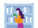 پیش‌نمایش فایل girl-reading-book-in-library-5413528 از پک بازگشت به مدرسه
