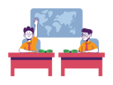 پیش‌نمایش فایل students-following-covid-guideline-inside-classroom-5413523 از پک بازگشت به مدرسه