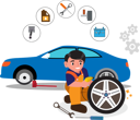 پیش‌نمایش فایل tire-repair-and-change-service-shop-with-car-mechanic-service-to-car-with-flat-tire-9174406 از پک سبک زندگی