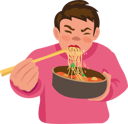 پیش‌نمایش فایل boy-is-eating-noodles-10462965 از پک سبک زندگی