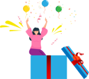 پیش‌نمایش فایل girl-receives-online-gift-box-10446045 از پک سبک زندگی