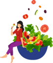 پیش‌نمایش فایل girl-sitting-and-eating-salad-10499406 از پک سبک زندگی