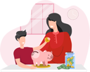 پیش‌نمایش فایل mother-teaches-children-about-saving-money-10499407 از پک سبک زندگی