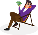 پیش‌نمایش فایل businessman-in-stock-market-sits-on-folding-chair-and-raises-hands-with-dollar-bills-11778080 از پک سبک زندگی