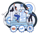 پیش‌نمایش فایل man-and-woman-working-on-business-analysis-5575281 از پک فعالیت‌های کسب‌وکار