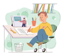 پیش‌نمایش فایل boy-study-online-on-tablet-5588323 از پک کودکان در حال استفاده از تلفن