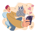 پیش‌نمایش فایل boy-taking-selfie-with-cat-5588321 از پک کودکان در حال استفاده از تلفن