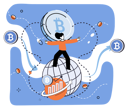 پیش‌نمایش فایل successful-businesswoman-moving-up-with-golden-bitcoin-coin-5588558 از پک استخراج بیت‌کوین