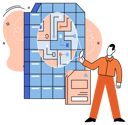 پیش‌نمایش فایل man-holding-magnifier-and-analyzing-data-5588421 از پک تحلیل داده‌های بزرگ