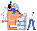 پیش‌نمایش فایل woman-and-man-managing-big-data-5588418 از پک تحلیل داده‌های بزرگ