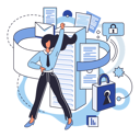 پیش‌نمایش فایل woman-with-data-security-5588499 از پک تحلیل داده‌های بزرگ