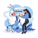 پیش‌نمایش فایل girl-eating-vegan-food-5589059 از پک غذای رژیم سالم