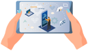 پیش‌نمایش فایل engineer-controls-equipment-with-application-and-data-transfer-5646941 از پک در دست گرفتن گوشی هوشمند