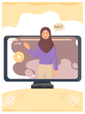 پیش‌نمایش فایل arab-woman-teacher-speaks-foreign-language-during-online-lesson-on-monitor-5656270 از پک پرتره تنوع