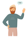 پیش‌نمایش فایل bearded-adult-man-in-casual-clothes-say-hello-5656260 از پک پرتره تنوع