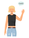 پیش‌نمایش فایل young-blonde-girl-in-casual-clothes-say-hello-5656261 از پک پرتره تنوع