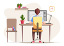پیش‌نمایش فایل graphic-designer-creating-his-artwork-using-computer-software-5670878 از پک افراد شاغل