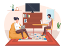 پیش‌نمایش فایل man-and-woman-freelancers-working-remotely-5670869 از پک افراد شاغل