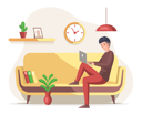 پیش‌نمایش فایل man-working-on-laptop-at-home-couch-5670873 از پک افراد شاغل
