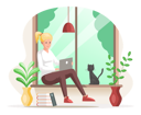 پیش‌نمایش فایل woman-sitting-at-window-working-on-laptop-5670880 از پک افراد شاغل