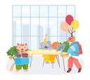پیش‌نمایش فایل animals-celebrates-holiday-with-cake-5670584 از پک جشن تولد