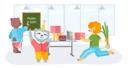 پیش‌نمایش فایل company-of-animals-celebrates-holiday-with-cake-5670582 از پک جشن تولد