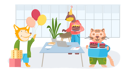 پیش‌نمایش فایل happy-birthday-party-at-home-with-animals-5670583 از پک جشن تولد